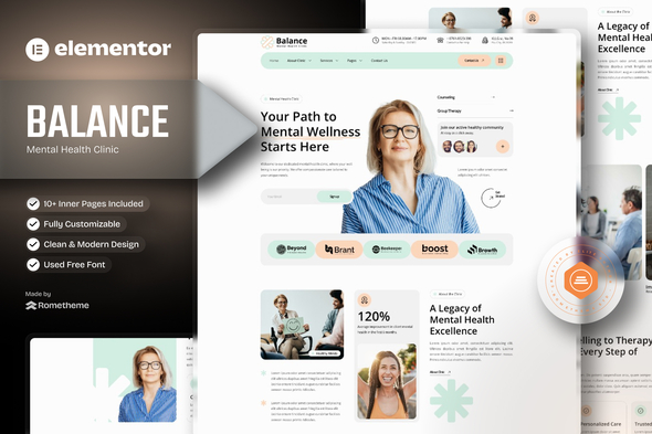 Balance - Mental Health Clinic Elementor Template Kit