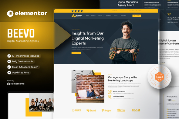 Beevo - Digital Marketing Agency Elementor Template Kit