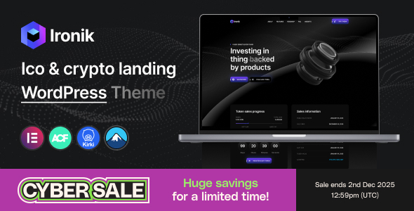 Ironik - ICO & Crypto Landing WordPress Theme