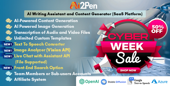 Ai2Pen – AI Writing Assistant and Content Generator (SaaS Platform)