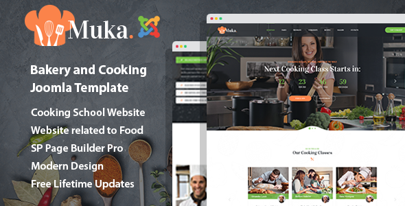 Muka - Bakery and Cooking Classes Joomla Template