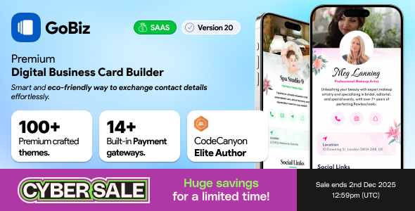 GoBiz - vCard SaaS Digital Business Card Builder