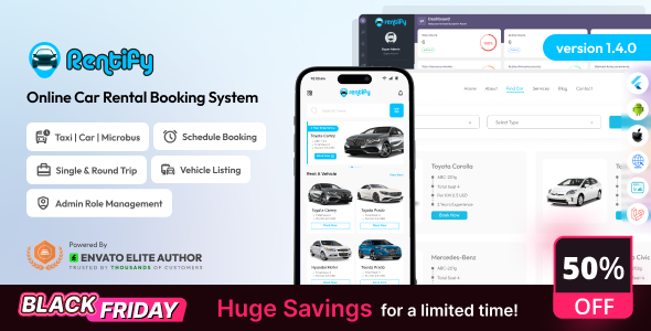 Rentify - Online Car Rental Booking System Full Solution