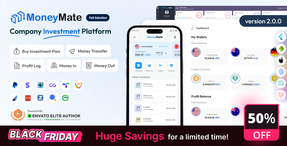 MoneyMate - Company Investment Platform Full Solution