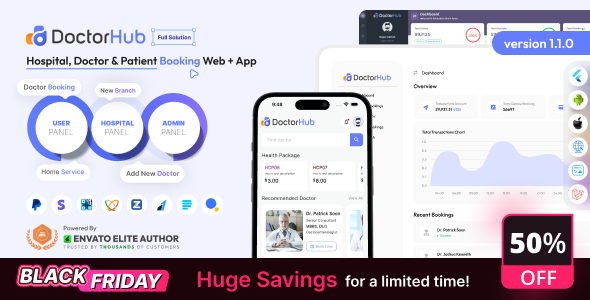 DoctorHub – Hospital, Doctor & Patient Booking Full Solution