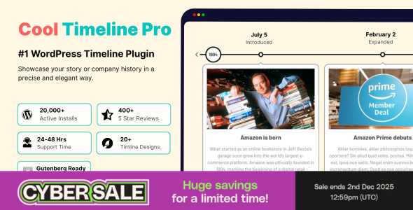 Cool Timeline Pro - Horizontal & Vertical Timeline Plugin For WordPress