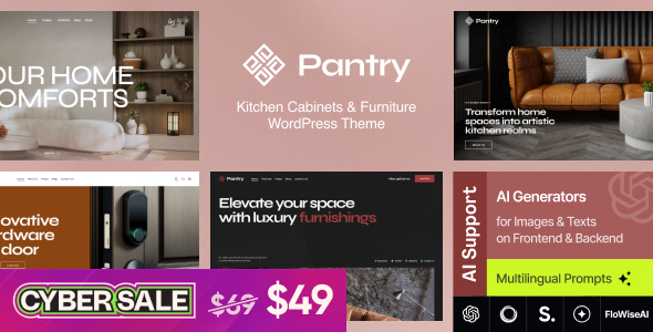 Pantry — Kitchen Cabinets & Furniture WordPress Theme