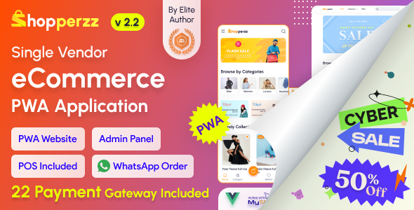 Shopperzz - PWA eCommerce CMS with POS & WhatsApp Ordering | Inventory Management