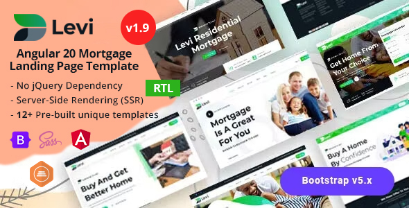 Levi - Angular 20 Real Estate & Mortgage Landing Template