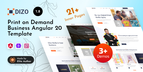 Dizo - Print on Demand Business Angular 20 Template