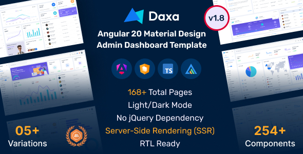 Daxa - Angular 20 Material Design Admin Dashboard Template + SSR