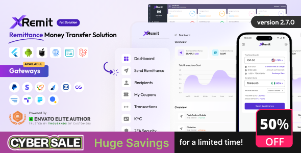 XRemit - Remittance Money Transfer Full Solution