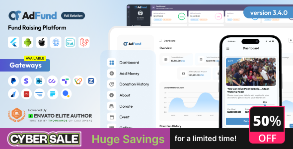 AdFund - Fund Raising Platform Website | Android-iOS App | Admin Panel