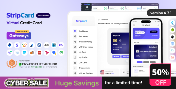 StripCard - Virtual Credit Card Full Solution