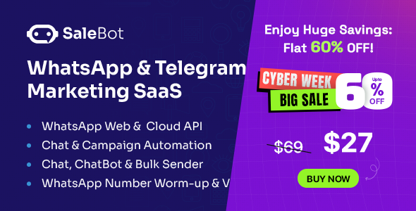 SaleBot - WhatsApp And Telegram Marketing SaaS - ChatBot & Bulk Sender