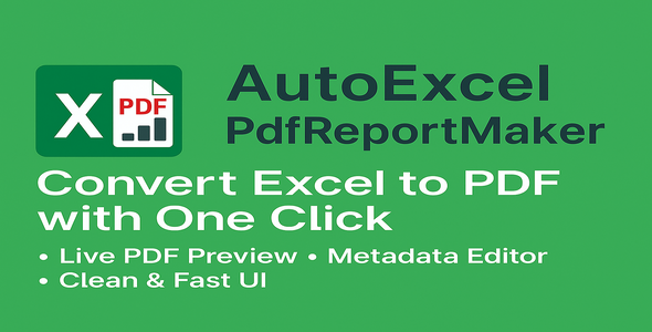 AutoExcel PDF Report Maker Pro — Excel to PDF Converter with License System