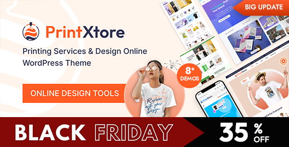 PrintXtore – Printing Services & Design Online WordPress WooCommerce Theme