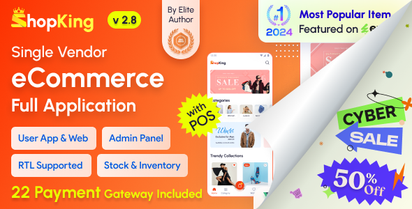 ShopKing - eCommerce App with Laravel Website & Admin Panel with POS | Inventory Management