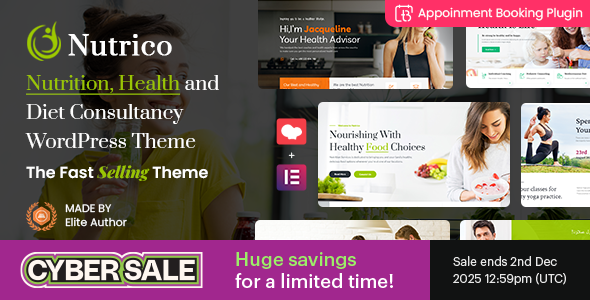 Nutrico - Nutrition Health Services WordPress Theme + Appointment Booking