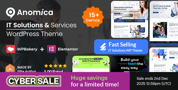 Anomica - IT Solutions and Services WordPress Theme + RTL