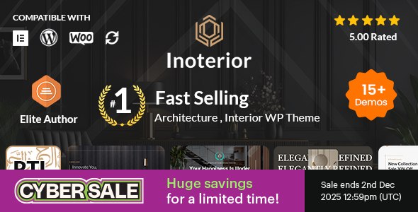Inoterior - Architecture & Interior Designer WordPress Theme + RTL
