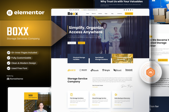 Boxx - Storage Services Company Elementor Template Kit