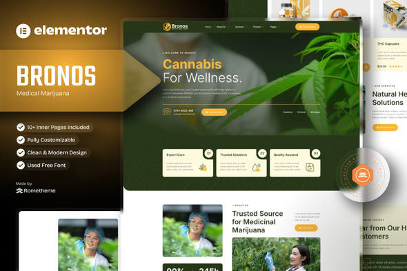 Bronos - Medical Marijuana Elementor Template Kit