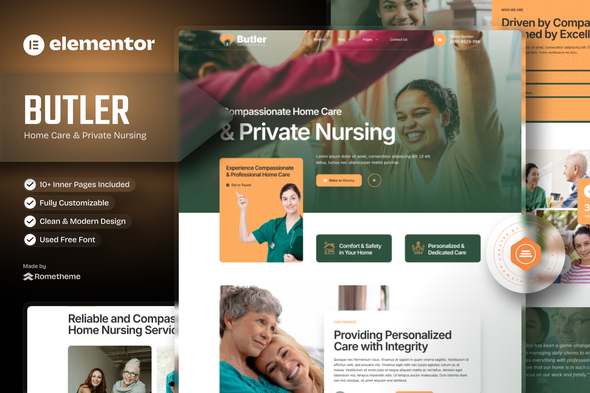 Butler - Home Care & Private Nursing Elementor Template Kit