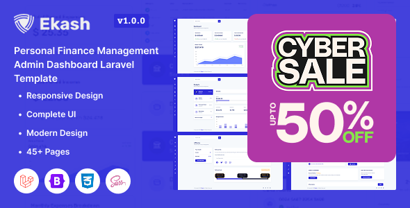 Ekash - Personal Finance Management Admin Dashboard Laravel Template