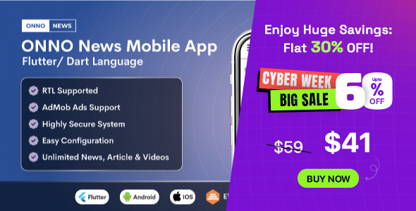 ONNO - Flutter News & Magazine App for Android And iOS