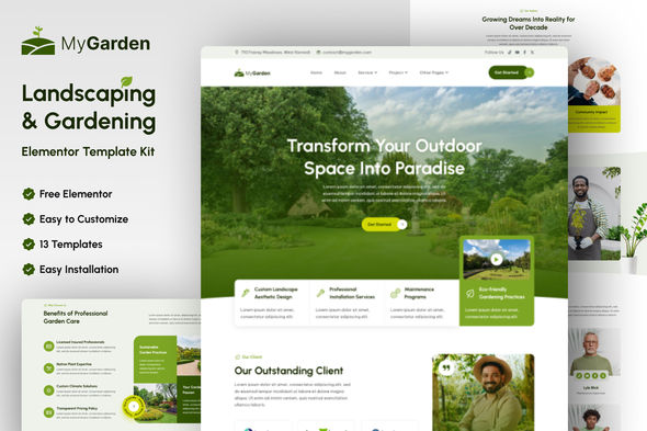 MyGarden - Landscaping & Gardening Elementor Template Kit