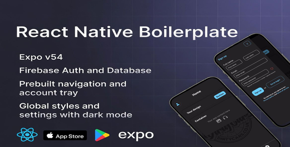Mobile React Native Boilerplate — Expo 54, Firebase, TypeScript Starter Template App