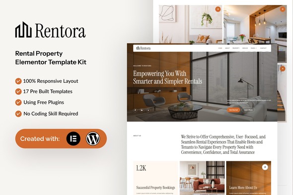 Rentora - Rental Property Elementor Template Kit