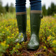 Footsteps Through Tall Grass In Rubber Galoshes