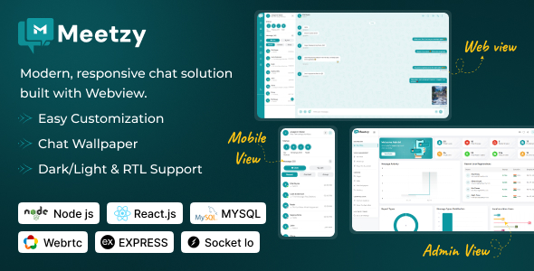 Meetzy – Web WhatsApp Clone Chat | Real-Time Chat | Audio & Video Calling | Group Chat | Admin Panel