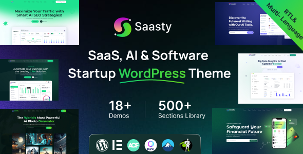 Saasty - Sass Startup & Software Business WordPress Theme