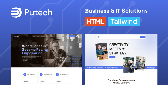 Putech – Business & IT Solutions HTML & Tailwind Template