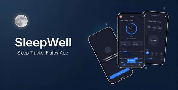 SleepWell - Professional Sleep Tracker Flutter App