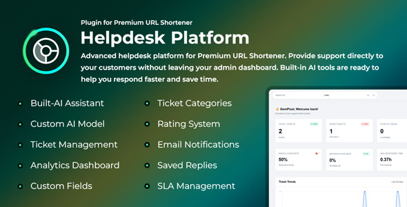 Helpdesk Platform - Plugin for Premium URL Shortener
