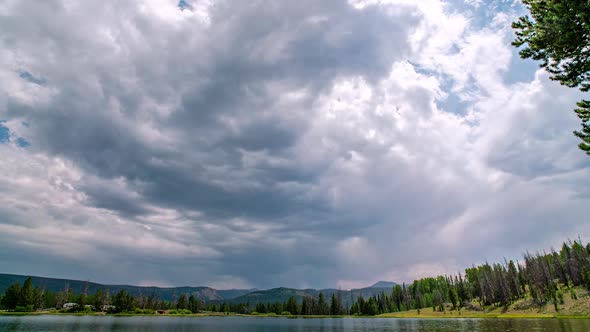 Timelapse of dark clouds moving through the Utah wilderness