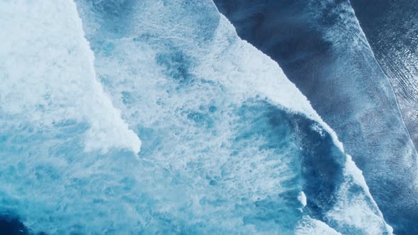 Aerial View of the Ocean Waves