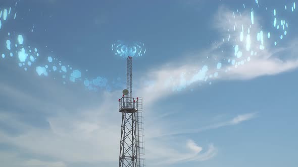 Tower with Cell Signal in Sky