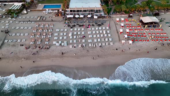 Bar by the sea aerial view 4 K Turkey Alanya