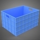 Standard Rectangular Blue Plastic Crate Box Handhold Container - 3DOcean Item for Sale