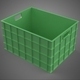 Standard Square Green Modular Utility Storage Plastic Crate Box - 3DOcean Item for Sale