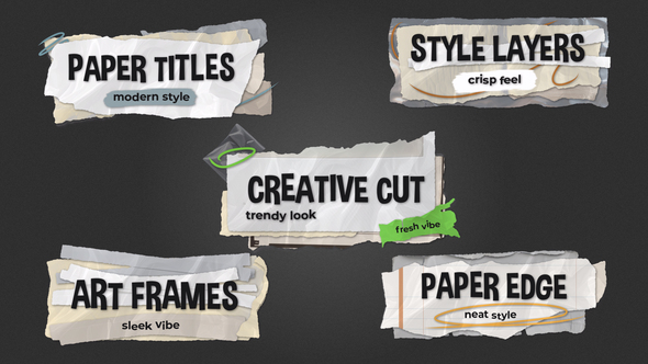 Modern Ripped Paper Titles