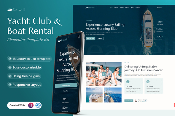 Seawell - Yacht Club & Boat Rental Elementor Template Kit