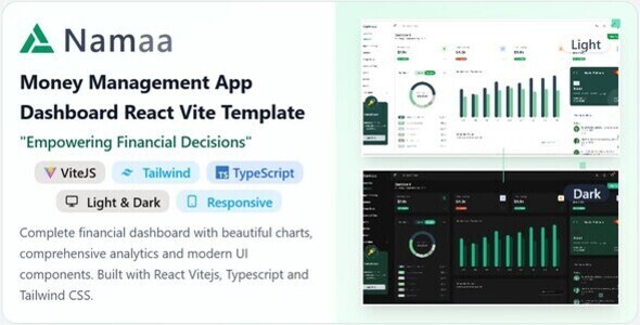 Namaa - Money Management App Dashboard React Template