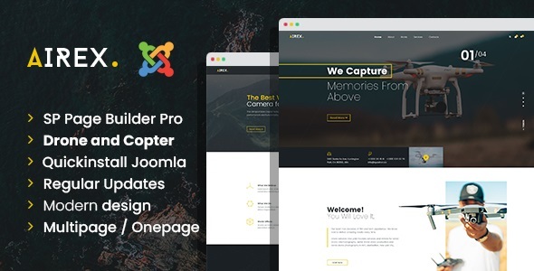 Airex - Drone and Copter Photography & Videography Joomla Template