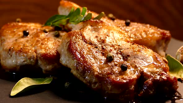 Fried Pork Steak on a Plate